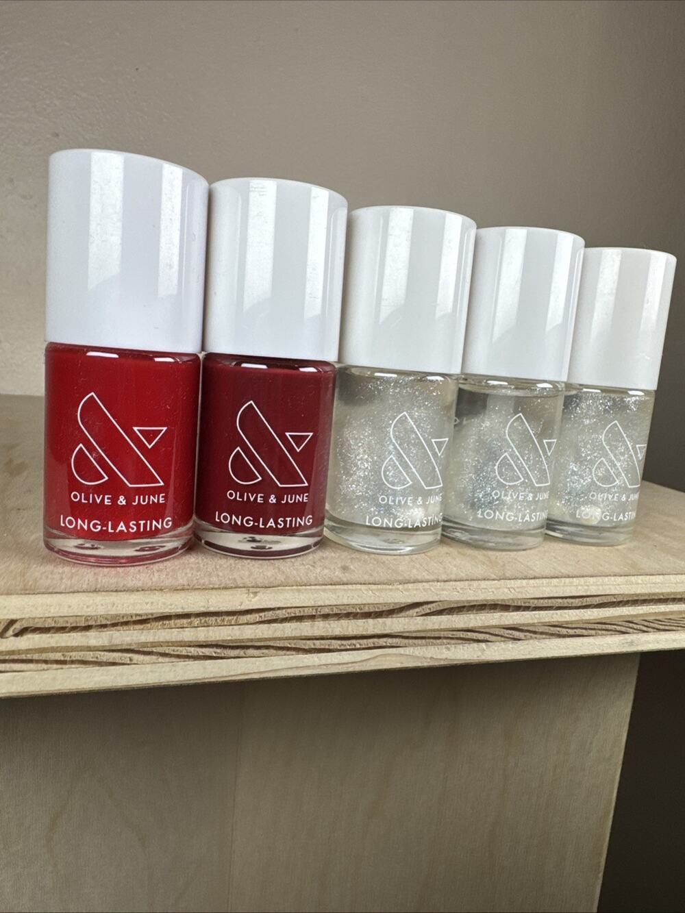 Olive & June Nail Polish 13. 5 Ml .46 Fl Oz Glitter Red Set Of 5 Lot 4